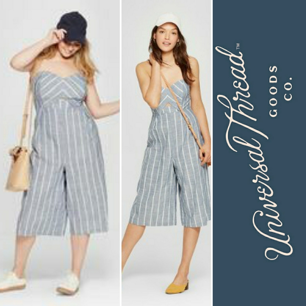 Universal Thread Stripped Tube-Top Jumpsuit
